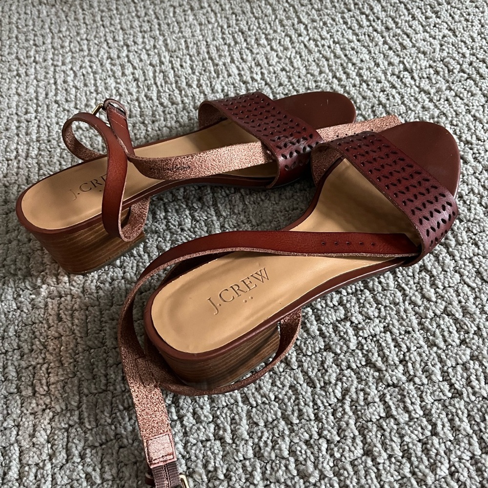 J crew block heel sandal